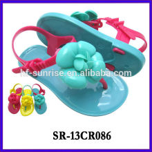 SR-13CR086 sandales en plastique pour enfants en gros sandales en gelée en talon plat enfants sandales en gelée en gros